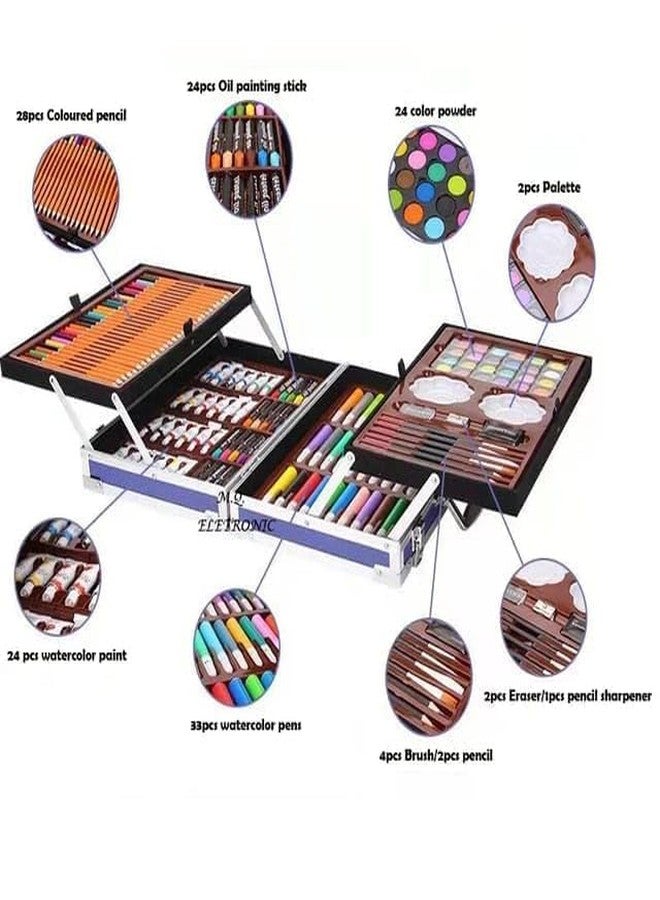 NVF مجموعة ألوان NVF الزرقاء غير السامة، 144 قطعة، بتصميم يونيكورن | مجموعة ألوان فنية | مثالية للمشاريع المدرسية، وهدايا الأطفال. | مناسبة للرسم والتلوين والقرطاسية والتخطيط، وعلبة ألوان مائية أنيقة. - Image 3